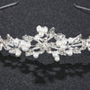 Bridal Jewelry Crown Headband Hair Accessories Pearl Rhinestone Alloy With Leaves Design