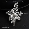 Bridal Jewelry Handmade Hair Comb Pearl Rhinestone Handwoven Flowers Style