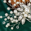 Bridal Jewelry Handmade Hair Comb Pearl Rhinestone Handwoven Flowers Style