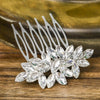 Bridal Jewelry Handmade Rhinestone Marquise Comb With Plaid Pattern For Women