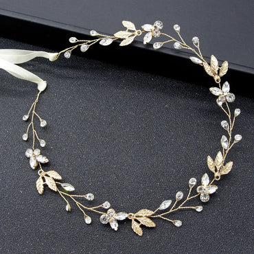 Bridal Jewelry Leaves Rhinestone Hairband Bridal Wedding Headdress