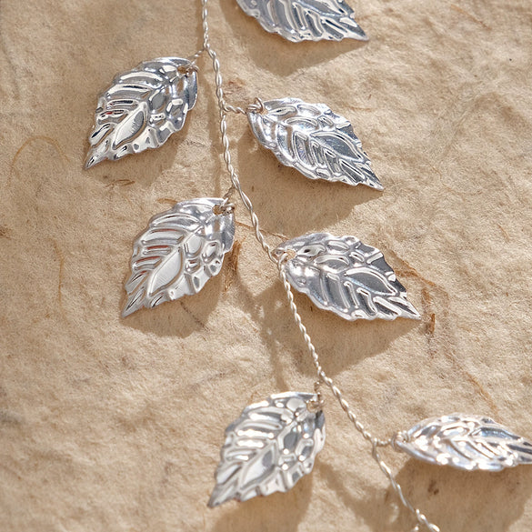 Bridal Jewelry Metal Hair Band Handmade Golden Leaf Plaid Headband For Women