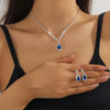 Bridal Jewelry Necklace Earrings Set Rhinestone Diamond Stars Sun And Moon Clouds Cosmic Pattern