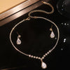Bridal Jewelry Necklace Earrings Set Rhinestone Diamond Stars Sun And Moon Clouds Cosmic Pattern
