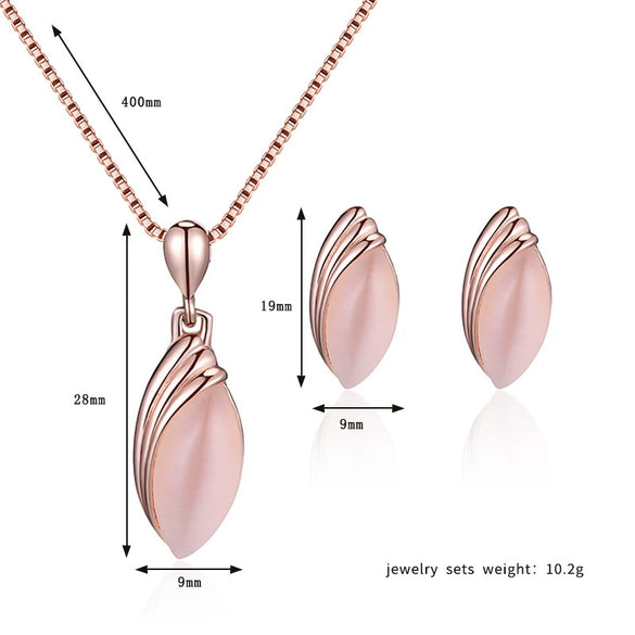 Bridal Jewelry Suit Earrings And Necklace Set For Women And Unisex With Alloy Material Plant Flowers Style Gem Inlaid Design Box Chain