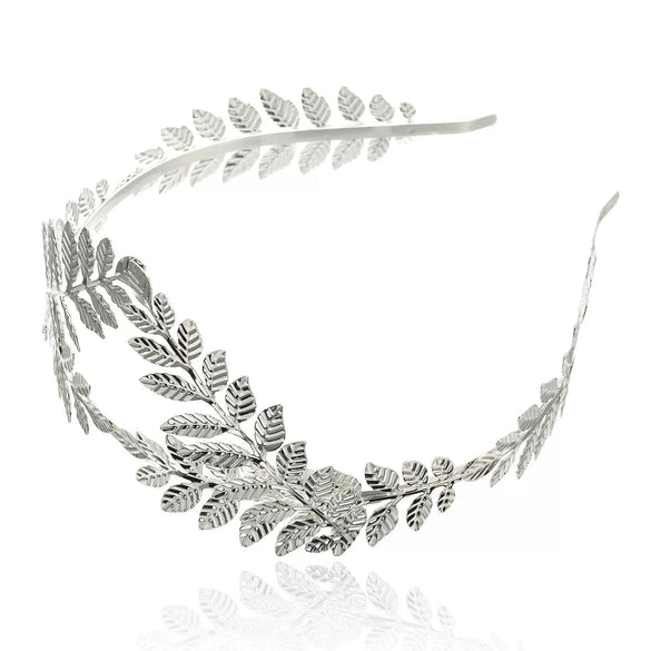 Bridal Leaf Headband Metal Baroque Flower Design Electroplated Hair Accessories