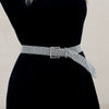 Bridal Metal Waist Chain With Square Buckle And Diamond Design