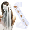 Bridal Pearl Bow Hairpin Shoulder Strap Set Polyester Hair Accessories