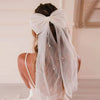 Bridal Pearl Bow Hairpin Shoulder Strap Set Polyester Hair Accessories