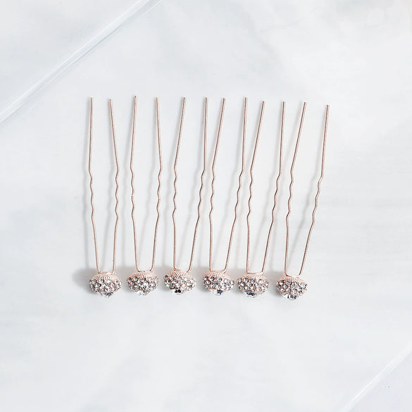Bridal Rhinestone Hairpin Set Round Elegant Hair Accessories Wedding Party Hair Clip Headdress