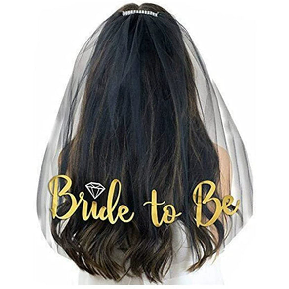 Bridal Veil Nylon With Letters Numbers Text Pattern For Women