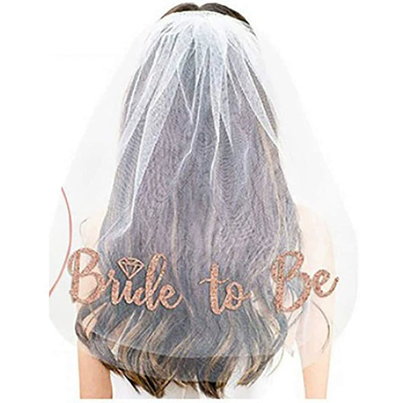 Bridal Veil Nylon With Letters Numbers Text Pattern For Women