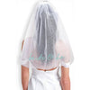 Bridal Veil Shoulder Straps 2Piece Set Satin Embroidered Wedding Accessories