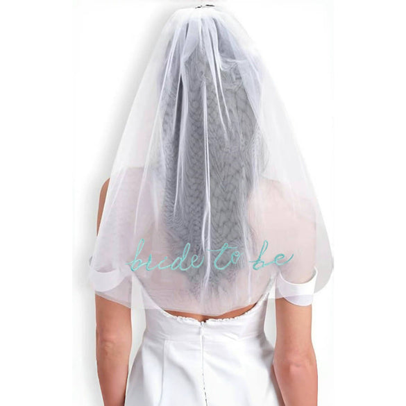 Bridal Veil Shoulder Straps 2Piece Set Satin Embroidered Wedding Accessories