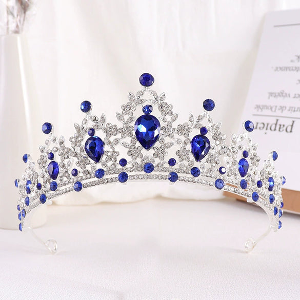 Bride Headdress Princess Crown Wedding Hair Accessories Dress Accessories For Women Fashion Alloy Rhinestone Drop Shape Design Diamond Baroque Crown Wholesale
