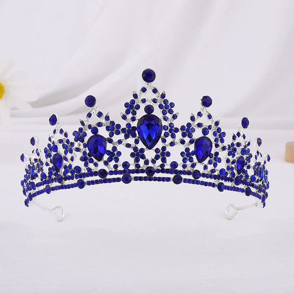 Bride Headdress Princess Crown Wedding Hair Accessories Dress Accessories For Women Fashion Alloy Rhinestone Drop Shape Design Diamond Baroque Crown Wholesale