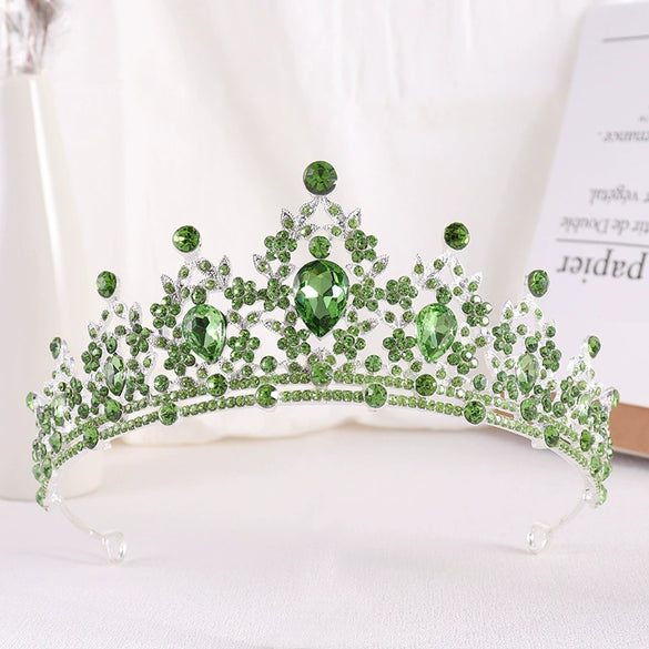 Bride Headdress Princess Crown Wedding Hair Accessories Dress Accessories For Women Fashion Alloy Rhinestone Drop Shape Design Diamond Baroque Crown Wholesale