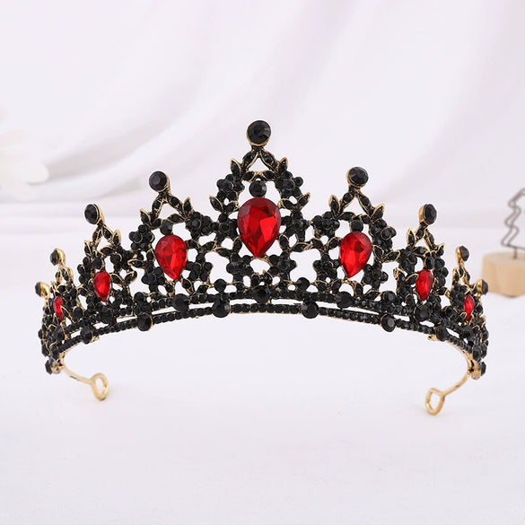 Bride Headdress Princess Crown Wedding Hair Accessories Dress Accessories For Women Fashion Alloy Rhinestone Drop Shape Design Diamond Baroque Crown Wholesale