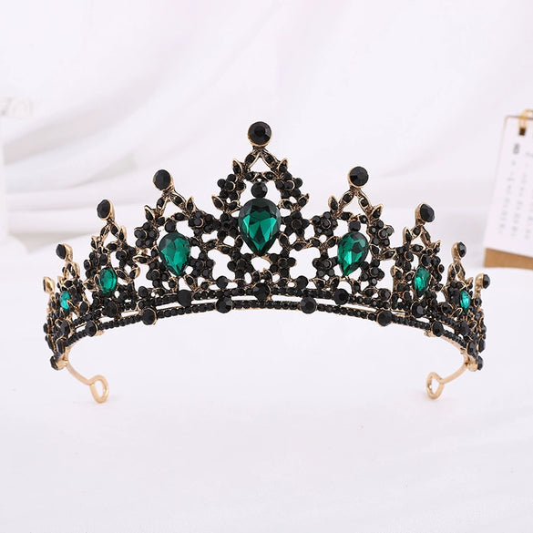 Bride Headdress Princess Crown Wedding Hair Accessories Dress Accessories For Women Fashion Alloy Rhinestone Drop Shape Design Diamond Baroque Crown Wholesale