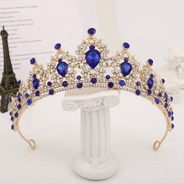 Bride Headdress Princess Crown Wedding Hair Accessories Dress Accessories For Women Fashion Alloy Rhinestone Drop Shape Design Diamond Baroque Crown Wholesale