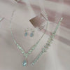 Bride Wedding Jewelry Set Threepiece Set Brilliant Rhinestone Zircon Tears Drop Necklace Earrings Bracelet