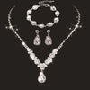 Bride Wedding Jewelry Set Threepiece Set Brilliant Rhinestone Zircon Tears Drop Necklace Earrings Bracelet