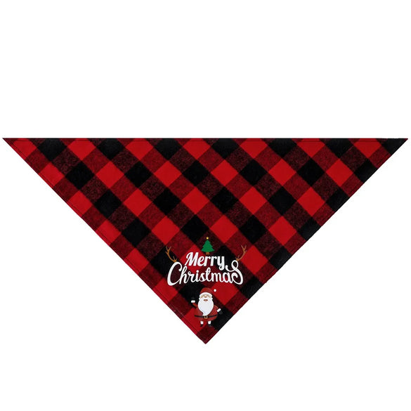 British Style Cotton Christmas Lattice Pet Scarf