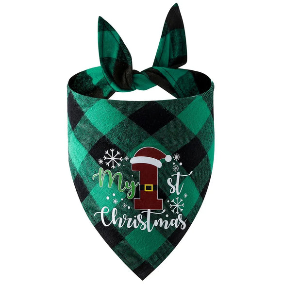 British Style Cotton Christmas Lattice Pet Scarf