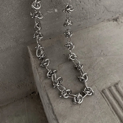 British Style Geometric Titanium Steel Chain Necklace 1 Piece