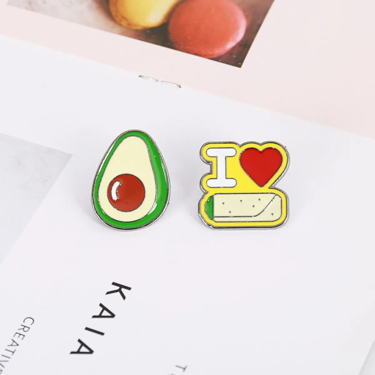 Brooch Cartoon Cute Series Avocado Coffee Collar Needle Funny Brooch