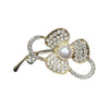 Brooch Rhinestone Pearl Alloy Flower Electroplated Women's And Unisex Antiexposure Fashion Accessory
