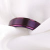 Brushed Purple Tungsten Steel Geometric Ring With Electroplated Finish For Unisex Couple Style Wholesale