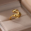 Bubble Letter Ring Gold Electroplated Unisex Women's Ring