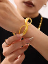 Buckle Bracelet 316L Stainless Steel Geometric Curve Design High Polished Pvd Plating 18K Real Gold Color Retention