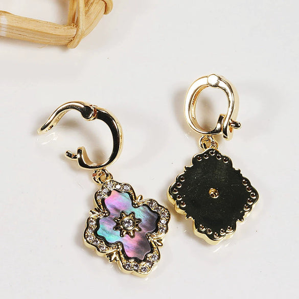 Buckle Copper Seawater Shell Abalone Shell Inlaid Electroplating Fashionable Detachable Pendant Matching Item