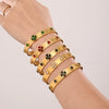 Buckle Gear Bracelet Stainless Steel Zircon Czech Glass Four Leaf Flower 18K Gold Plated Light Luxury Style