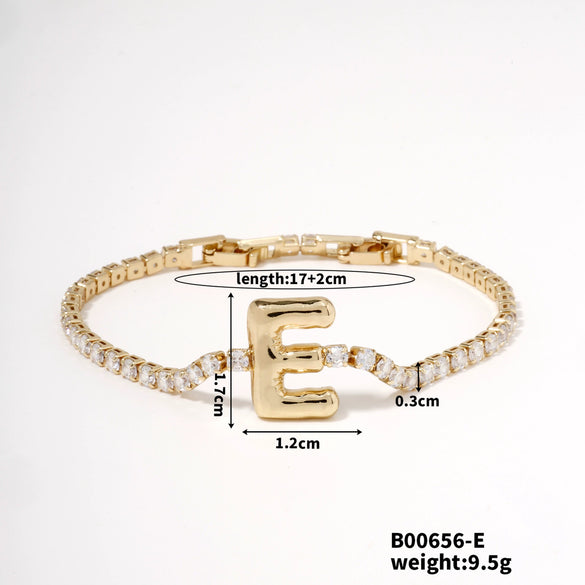 Buckle Letter Zircon Women's Bracelet Light Luxury Accessories Jewelry
