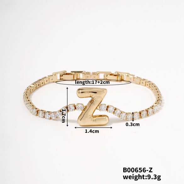 Buckle Letter Zircon Women's Bracelet Light Luxury Accessories Jewelry