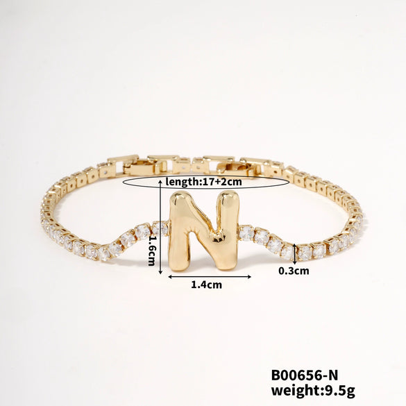 Buckle Letter Zircon Women's Bracelet Light Luxury Accessories Jewelry