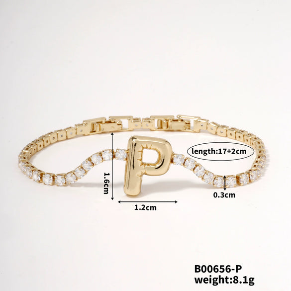 Buckle Letter Zircon Women's Bracelet Light Luxury Accessories Jewelry