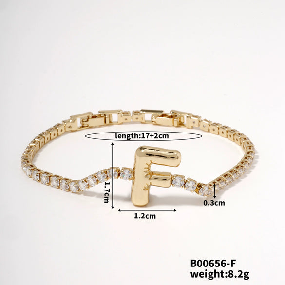 Buckle Letter Zircon Women's Bracelet Light Luxury Accessories Jewelry