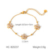 Buckle Stainless Steel Geometric Zircon Women's Bracelet