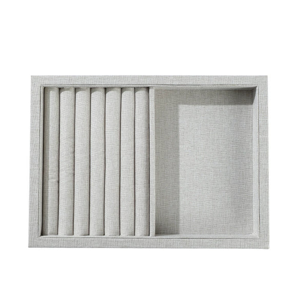 Burlap Jewelry Tray Geometric Shape Splicing Highend Luxury For Necklace Storage And Display