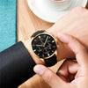 Business Casual Alloy And Stainless Steel Round Dial Quartz Belt Watch For Men