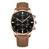 Business Casual Alloy And Stainless Steel Round Dial Quartz Belt Watch For Men
