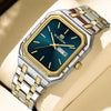Business Casual Men's Stainless Steel Square Luminous Watch