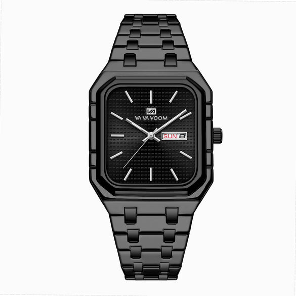 Business Casual Men's Stainless Steel Square Luminous Watch