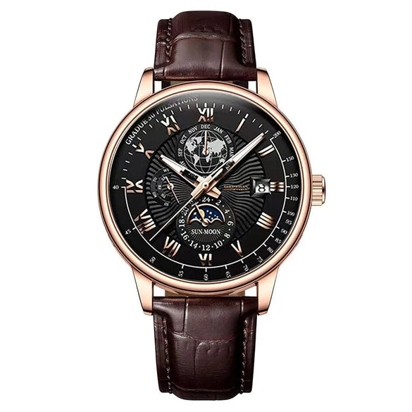 Business Earth Buckle Quartz Men'S Watches
