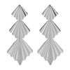 Business Formal Folding Fan Iron Drop Earrings