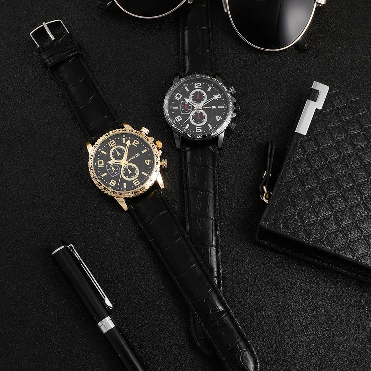 Business Geometric Buckle Quartz Men'S Watches